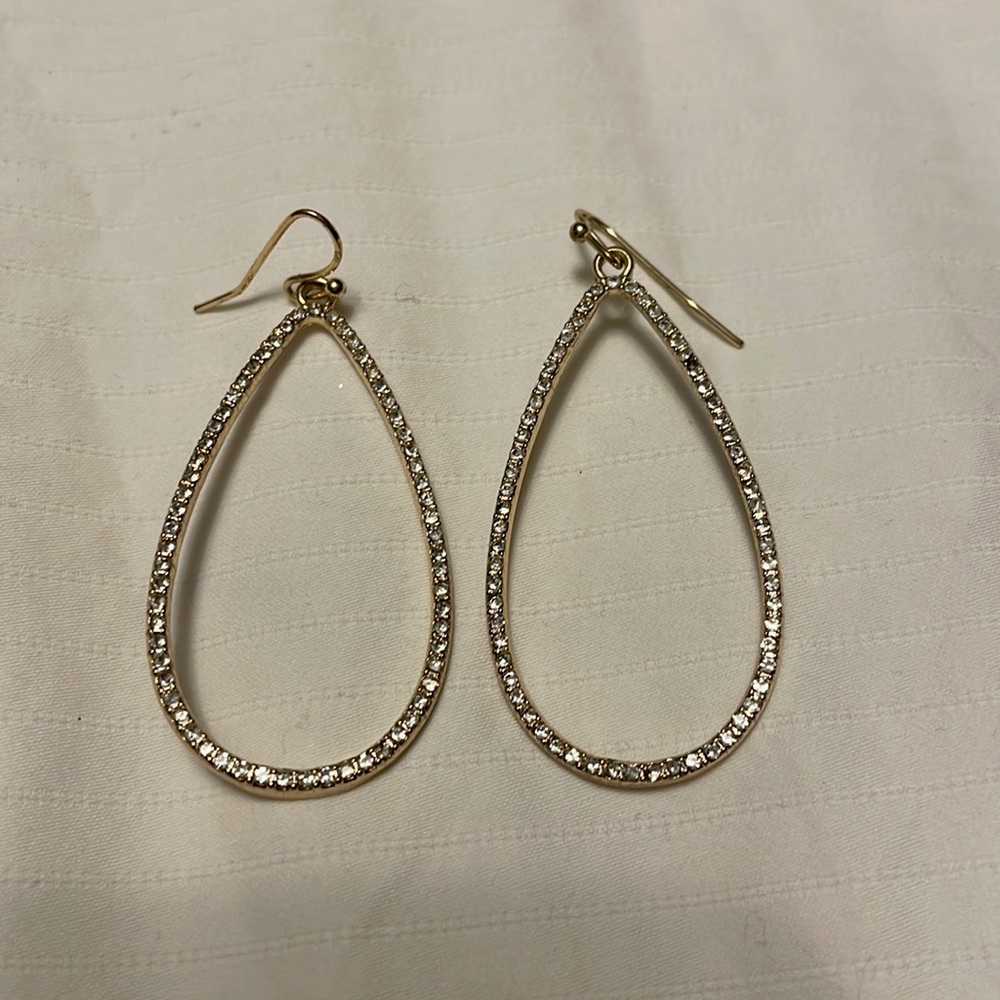American Eagle open hoop teardrop studded earrings